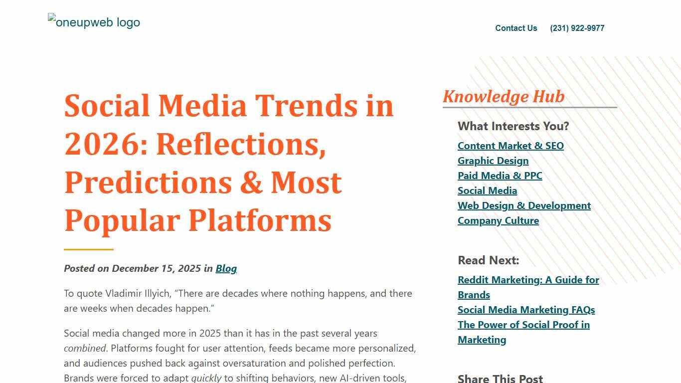Social Media Trends in 2026: Reflections & Predictions